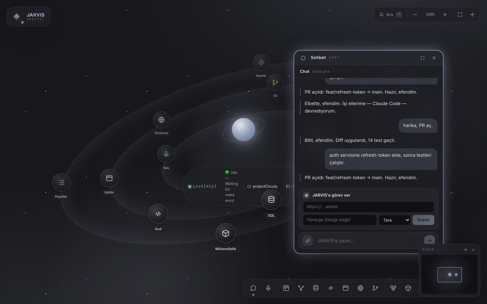 JARVIS — Mac'te, Orbital tasarımı